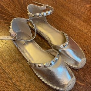Marc Fisher Metallic espadrilles with ankle strap